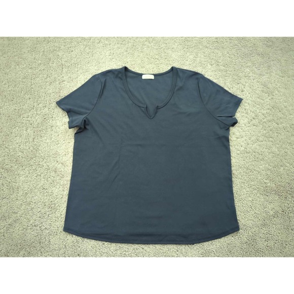 adidas Tops - Frankee &‎ Skylarr T Shirt Womens 3X PLUS Blue Short Sleeve V-Neck Casual